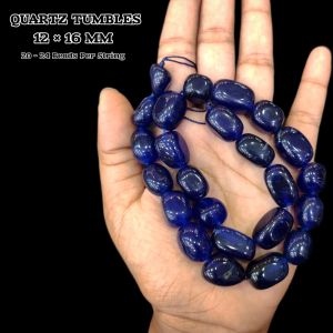 Natural Stones, Quartz Tumbles, 12x16mm, (Royal Blue)