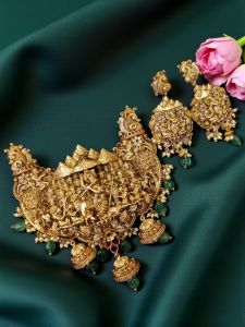 Matt Finish Ganesh Pendant With CZ Stones