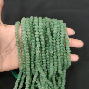 Pumpkin/Kharbuja Green Aventurine beads, 5X6mm
