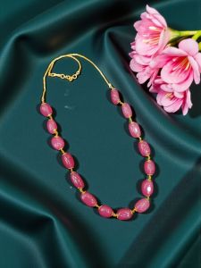 Quartz Necklace, Peachish Pink