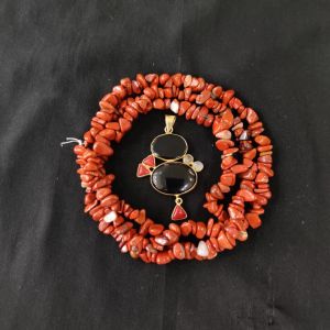 Combo Of Mix Gemstone Pendant With Red Jasper Chip Beads