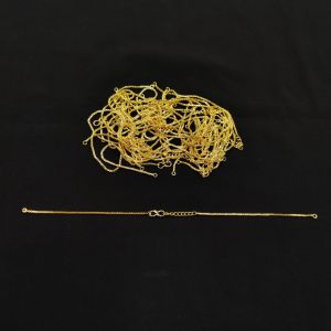 Pack of 100 pieces, Hook and eye Clasp (Connector Chain), Gold , 10 inches long