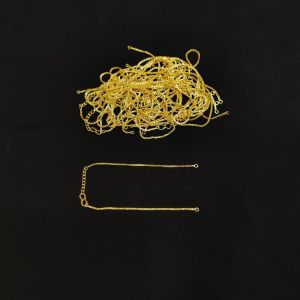 Pack of 100 pieces, Hook and eye Clasp (Connector Chain), Gold , 10 inches long