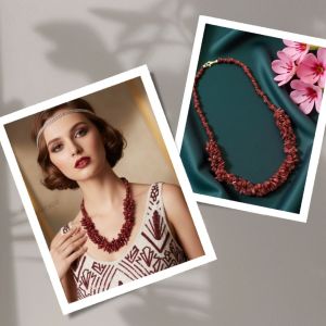 Mother of pearl (dyed) chip necklace