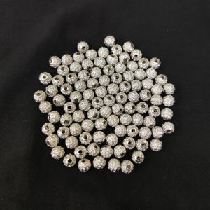 CZ Stone Balls, 8mm, Round, Silver