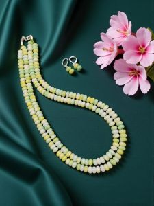  Glass Bead Rondelle Necklaces, Lavender