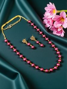 Glass Pearl Necklace, Mangeta