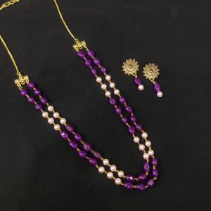 Swarovski Replica Pearl Necklace with Quartz Beads