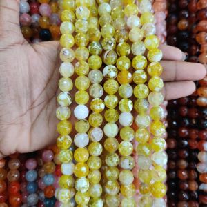 Onyx Stone Beads, 10mm, Round, Yellow Double Shade