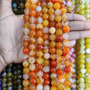 Onyx Stone Beads, 10mm, Round, Orange Double Shade