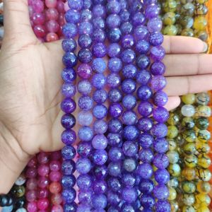 Onyx Beads, 10mm, Round, Purple Double Shade