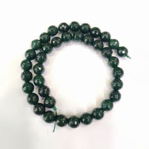 Natural Agate Beads, Faceted, 10mm, Dark Green color