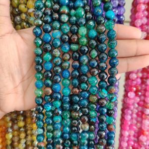 Onyx Beads, 8mm, Round, Peacock Colour