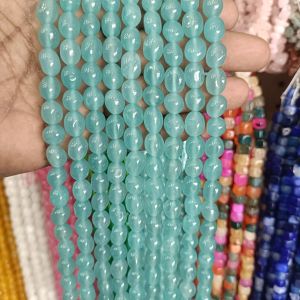 Natural Quartz Beads, (Oval), 8x10mm,(Light Blue)