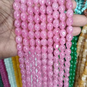 Natural Quartz Beads, (Oval), 8x10mm,Peachish Pink