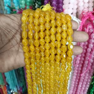 Natural Quartz Beads, (Oval), 8x10mm, Turmeric Yellow