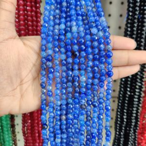 Agate Beads, Round, 6mm,Royal Blue, Double Shade, 