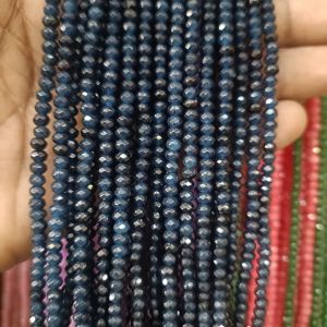 Agate Rondelle, 4x2mm, Dark Blue