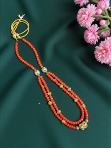 Double Layer Crystal With Antique Gold Ball Rope finish