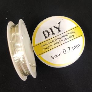 Wire Wrapping Wire, 0.7MM Gauge, Brass, Micro plated Copper (Silver) Colour