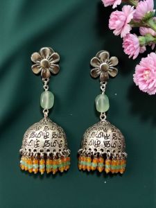 Tamil Jhumkas with CZ beads