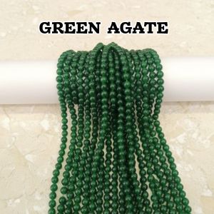 Natural Gemstone Beads, 8mm Round, Green Agate