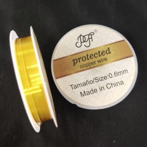 Wire Wrapping Wire, 0.6MM Gauge, Brass, Micro plated Copper (Gold) Colour