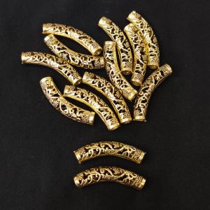 Antique Gold Tube Pendant/Connector/Hasli