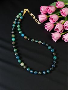 Onyx Necklace, Peacock Blue