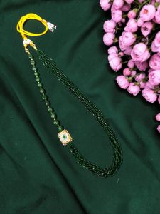 Navrabeads Hydro Quartz Beads Necklace with CZ Stone Spacers – 20 Inch Gold Rope Finish Elegant Gemstone Beaded Jewellery for Women | Party Wear, Festive & Wedding