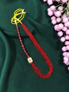 Navrabeads Hydro Quartz Beads Necklace with CZ Stone Spacers – 20 Inch Gold Rope Finish Elegant Gemstone Beaded Jewellery for Women | Party Wear, Festive & Wedding