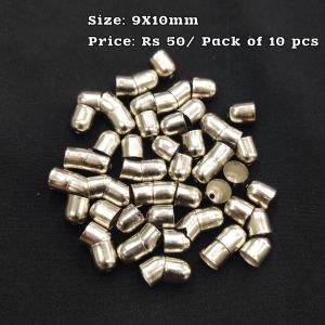 End Caps, Silver finish, 9X10mm