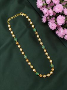 Navrabeads Swarovski Pearl & Quartz Bead Necklace – 17 Inch with Back Clasp Chain | Elegant Beaded Jewellery for Women, Party & Festive Wear