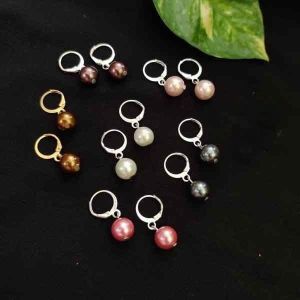 Navrabeads Glass Pearl Earrings Set – Assorted Pack of 6 Pairs with Silver Finish | Elegant Stud Earrings for Women, Daily Wear & Party Wear