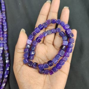 Natural Square Agate Beads, 8mm, Violet