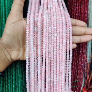 Agate Rondelle, 4x2mm, Light Pink