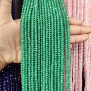 Agate Rondelle, 4x2mm, Light (Green) Shade