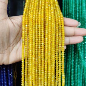 Agate Rondelle, 4x2mm, Turmeric (Yellow)