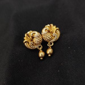 Antique Gold Finish Peacock Earrings