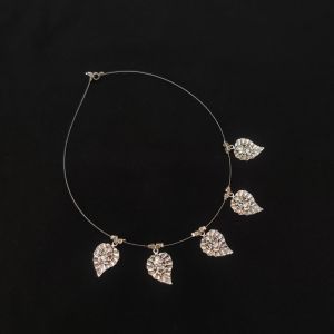 navrabeads invisible necklace with leaf clover charms transparent thread lucky jewellery