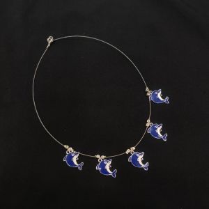 navrabeads invisible necklace with leaf clover charms transparent thread lucky jewellery