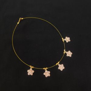 navrabeads invisible necklace with leaf clover charms transparent thread lucky jewellery