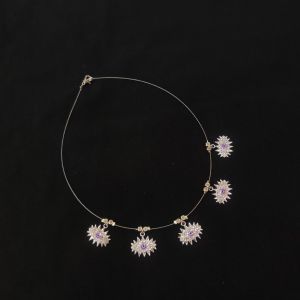 navrabeads invisible necklace with leaf clover charms transparent thread lucky jewellery