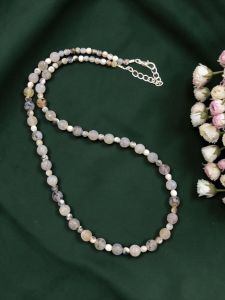 Black Onyx Beads Necklace 20 Inch | Elegant Gemstone Jewellery for Women, Minimalist Statement Necklace for Daily Wear, Party, Office & Gifting