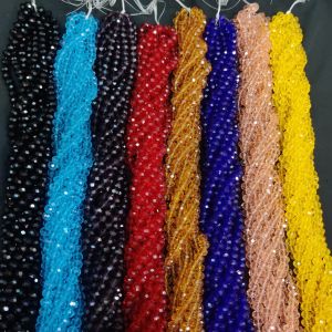 Glass Crystals, Rondelle, 8mm, Multicolor, Set Of 8 Strings