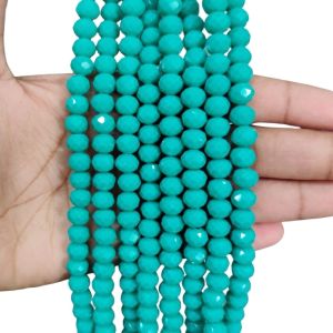 Glass Opaque Crystals, Rondelle, 8mm, Spring Green