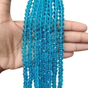 Glass Crystals, Rondelle, 8mm,Sky Blue