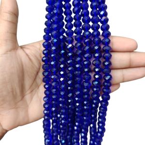 Glass Crystal , Rondelle, 8mm,Royal blue