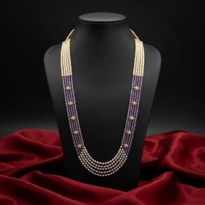 Lavender CZ Beads 5 Layer Necklace
