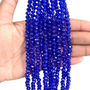 Glass Crystals, Rondelle, 6X4mm, Royal Blue(Dark)